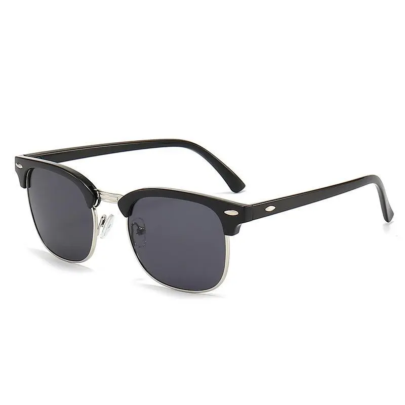 Vintage Retro Rivet Half Frame Sunglasses for Women Men Trendy Color Mirror Reflective Aviator Shades outdoorfun summerwins,summerwins,father'sdaygifts,campingessentials,campinggear
