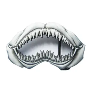 Vintage  Style Sculpting Shark Teeth Belt Buckle