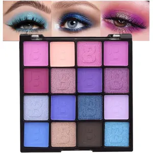 Glitter Shimmer Matte Light Navy Blue Purple Pink Eyeshadow Makeup Palette Pallet Waterproof Highly Pigmented Smokey Pressed Sparkly Shiny Eye Shadow paletas de sombras para de ojos