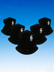 5pcs/2pcs/1pc Unisex Cross Printing Neck Gaiter Face Cover Windproof Dustproof Breathable Face Mask Scarf for Men Women Outdoor Sports Gift Hat