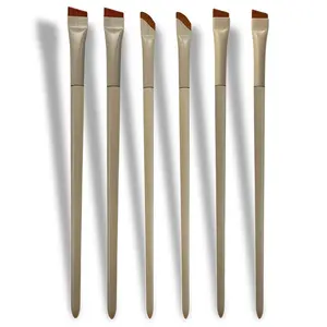 Angled Eyebrow & Eyeliner Brush Set – 6 Ultra-Thin Precision Tools (Curved, Wide & Narrow) for Powder, Gel, Tint & Pomade – Professional Kit for Eyebrows & Eye Makeup