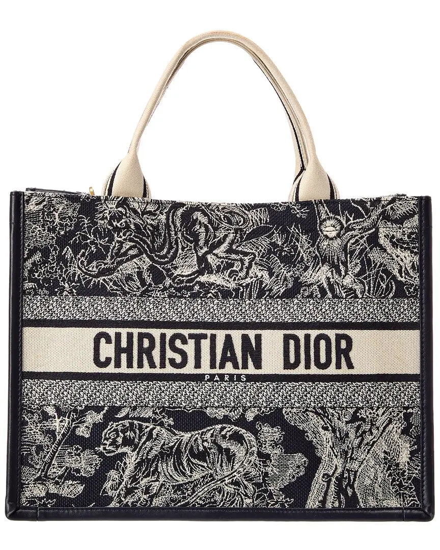 Dior Blue Monogram Canvas Dior Medium Tote (Authentic Pre-Loved)