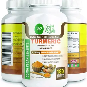 Turmeric Curcumin and Ginger Supplement with Black Pepper (Bioperine), 95% Curcuminoids, for Joint Comfort and Mobility, Non-GMO & Gluten Free, Made in USA, 180 Vegan Pills