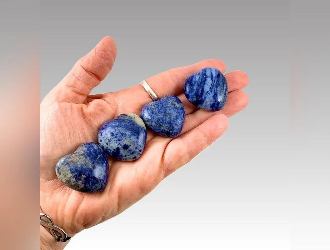 Sodalite Carved Hearts   