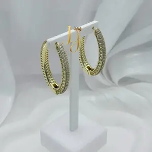 1443 Hoop avalado 14k Gold Plated High Quality Resistant Waterproof