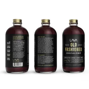 (3-Pack) LAVA Premium Aromatic Old Fashioned Mix, Makes 32 Cocktails, Aromatic Bitters, Demerara, Marasca Cherry, Orange Zest, Hazelnut and Cinnamon. 16oz