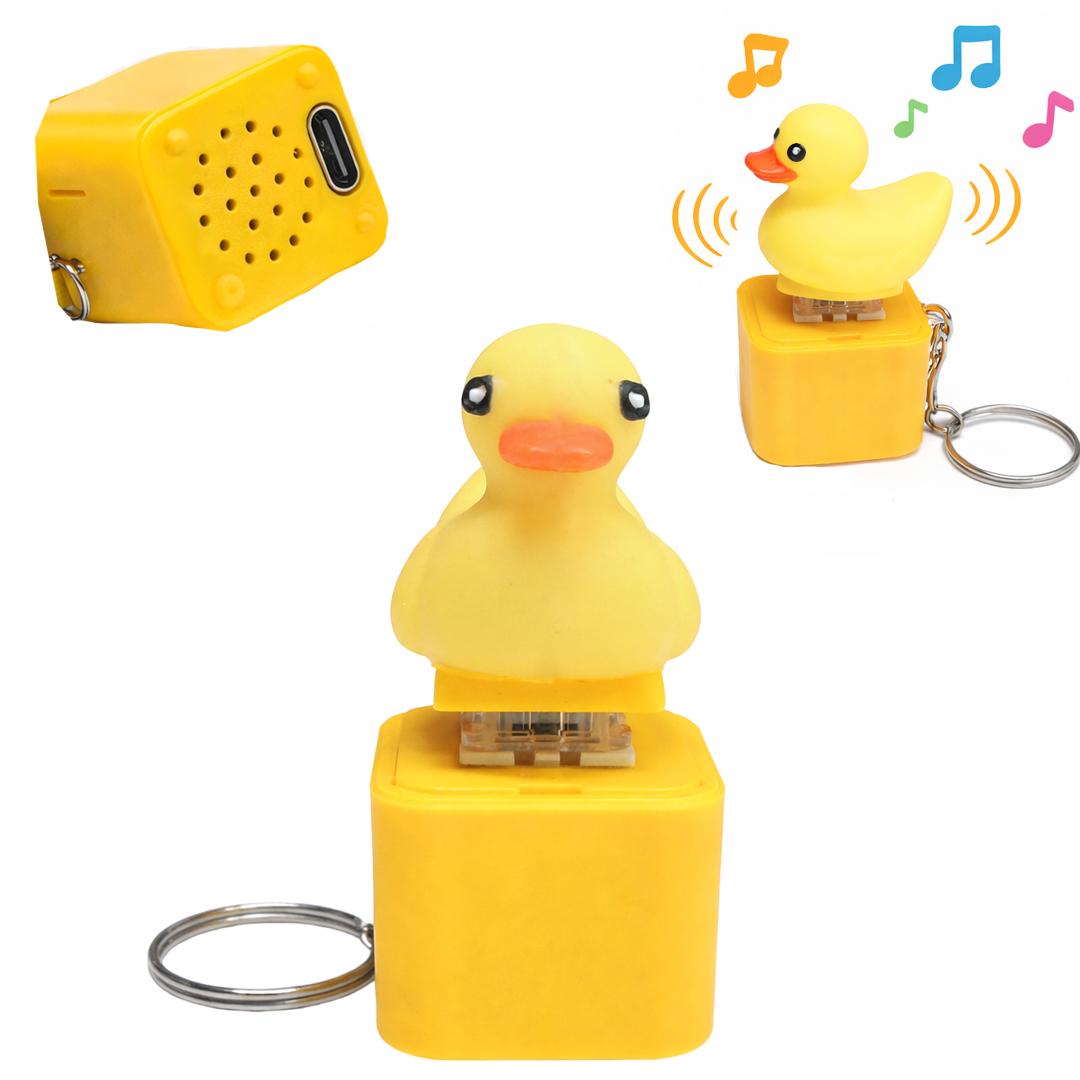 Quacking Duck ASMR Fidget Toy | Rechargeable Light-Up Keychain Gift