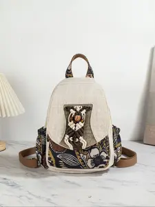 Bohemian Ethnic Style Handwoven Owl Backpack, Multi-Layer Flap Chest Bag, Two-In-One Shoulder Bag, Random Cut, 1 Piece, Boho Style Backpack