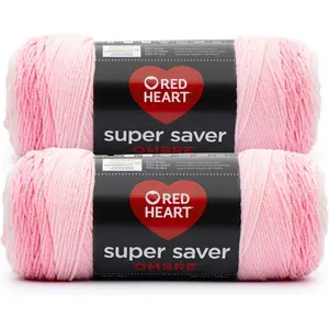 Super Saver Jumbo Light Pink Yarn - 2 Pack of 10oz/283g - 100% Acrylic - #4 Worsted (Medium) - 482 Yards - Knitting/Crochet