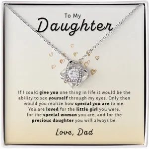 Gift For Daughter From Dad - Special to Me Love Knot Necklace ZBV