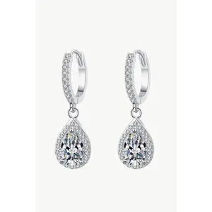 2 Carat Pear Diamond Teardrop Earrings