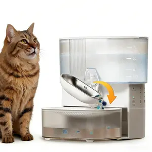 ACYACY Rechargeable Pat Water Fountain, Quiet Operation, Stainless Steel Bowl, 3.5L Large Capacity, No Filters, Wastewater Separation, 2025 September New Arrival