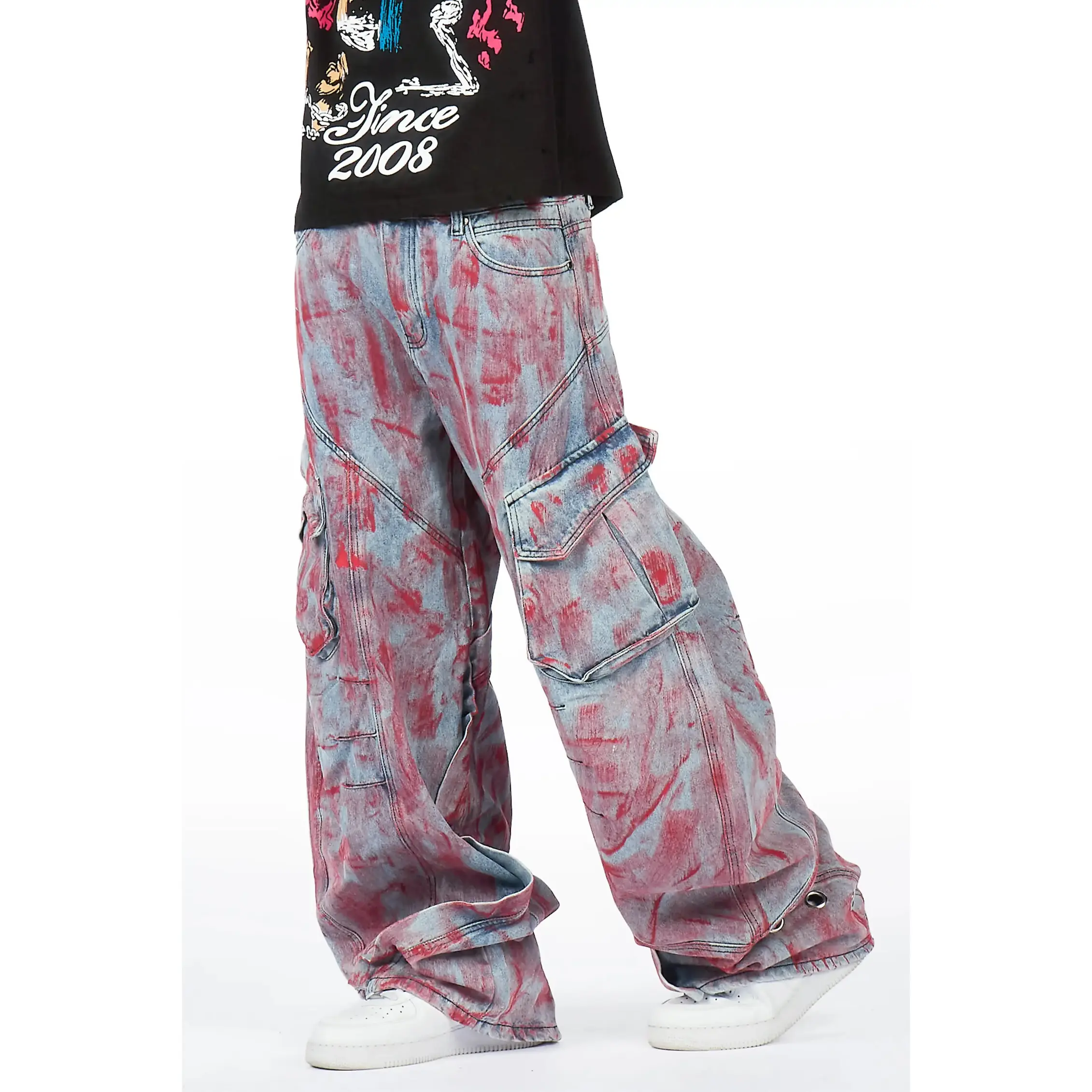 Tren Red/Blue Barrel Fit Jean