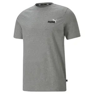 PUMA Mens Essentials Embroidery Logo Crew Neck Short Sleeve Casual Tops Casual - Grey