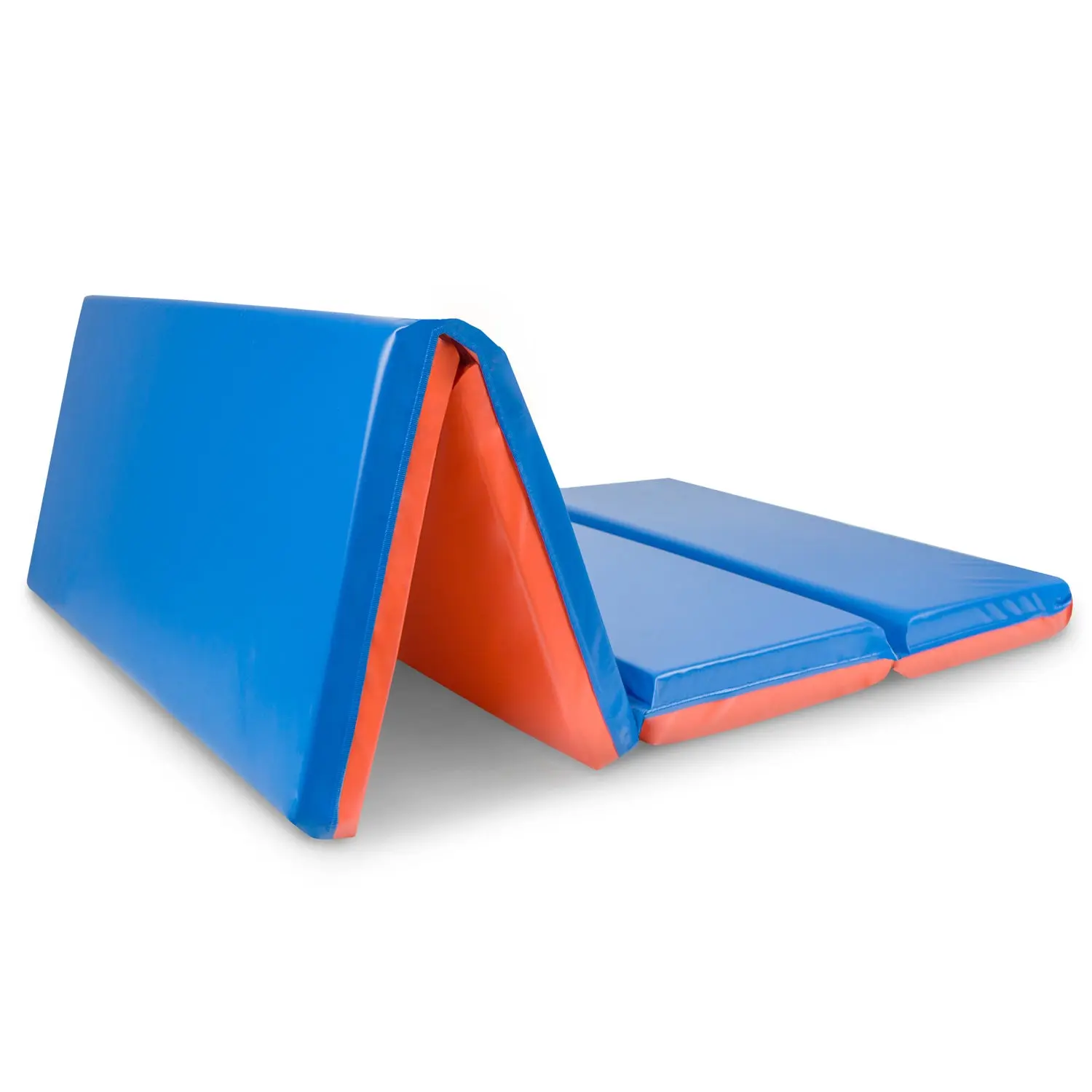 ProsourceFit Kids 4-Fold EVA Foam Fitness Rest Mat - Compact Foldable, Spill-Safe Vinyl, Wipe-Clean Cushion with 2 Thickness Options (1-Inch Included), Fold & Go Blocks, Carrying Handles, Nametag Included for Nap Time, Travel