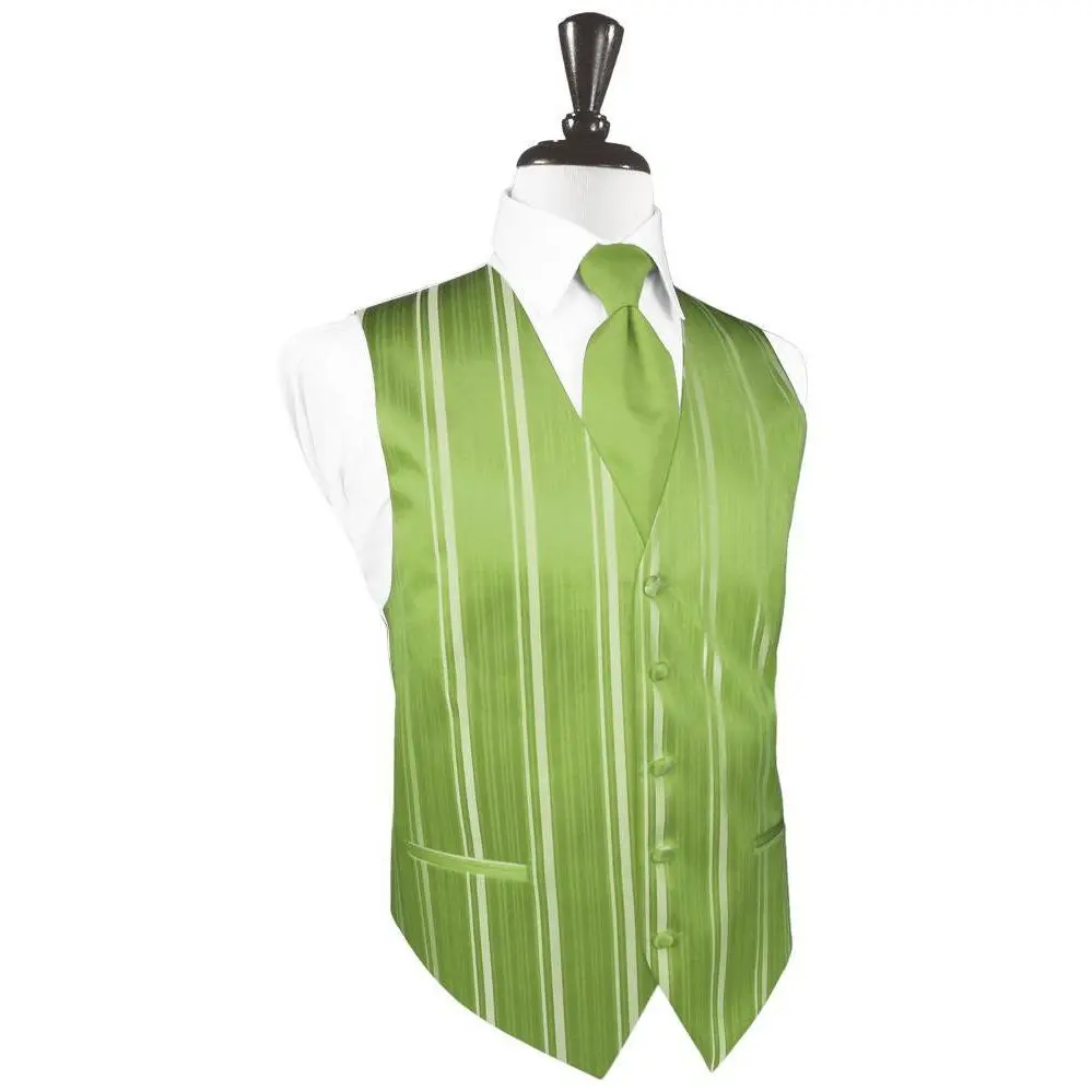 Clover Striped Satin Tuxedo Vest
