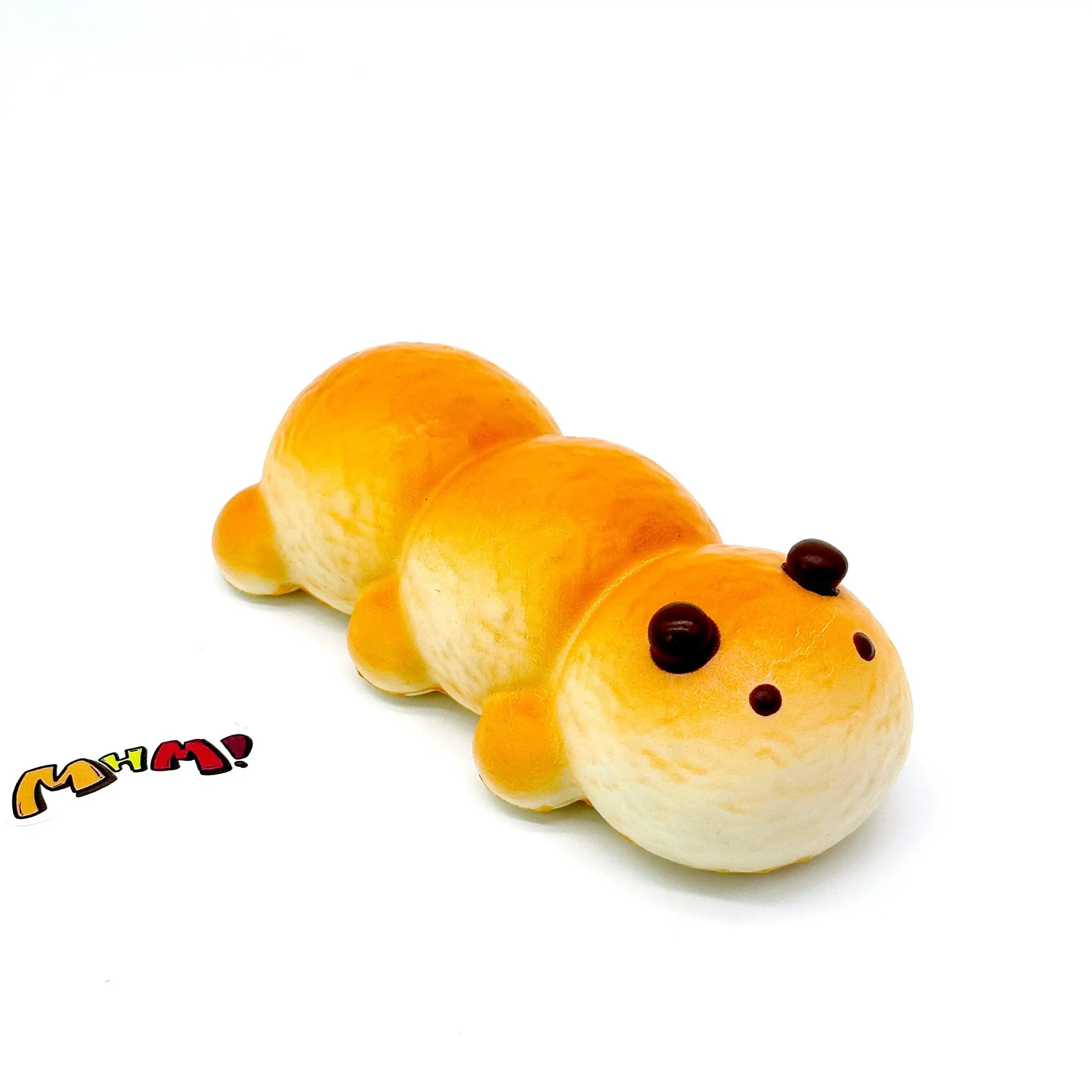 MHM Cute Caterpillar Slow Rising Squishy Toy, Soft Food-Themed Foam Sensory Fidget Toy, Sticky Texture Gift