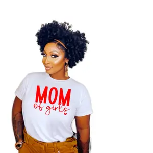 Gillian T-Shirt - "MOM of Girls" Design, White, Women's Top - Womenswear
