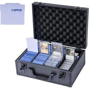 Toploaders Storage Box,Holds 530 Top Loader,Trading Card Storage Box for 3" x 4" 35PT Rigid Card with 12 Dividers,Card Case for Top Loaders/Magnetic Card Holders