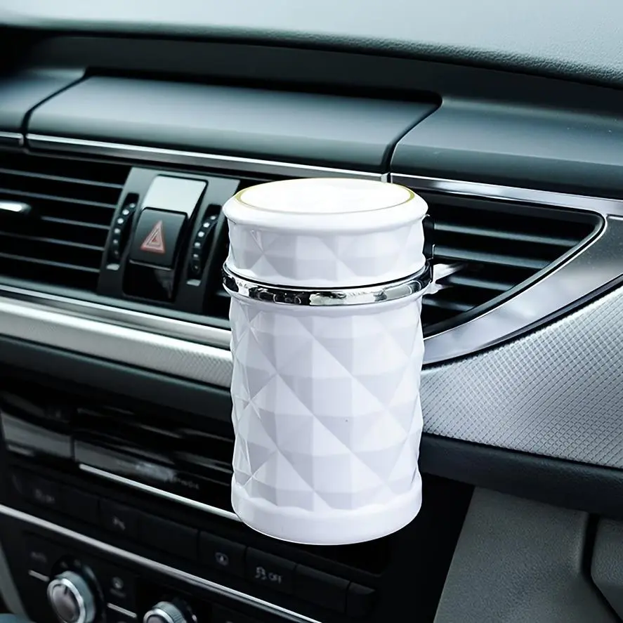 Car Ashtray with Lid, Portable Ashtray with LED Light, Smokeless Ashtray, Vent Car Interior Accessories for Car Stowing & Tidying, Car Interior Storage, Auto Interior Organizers