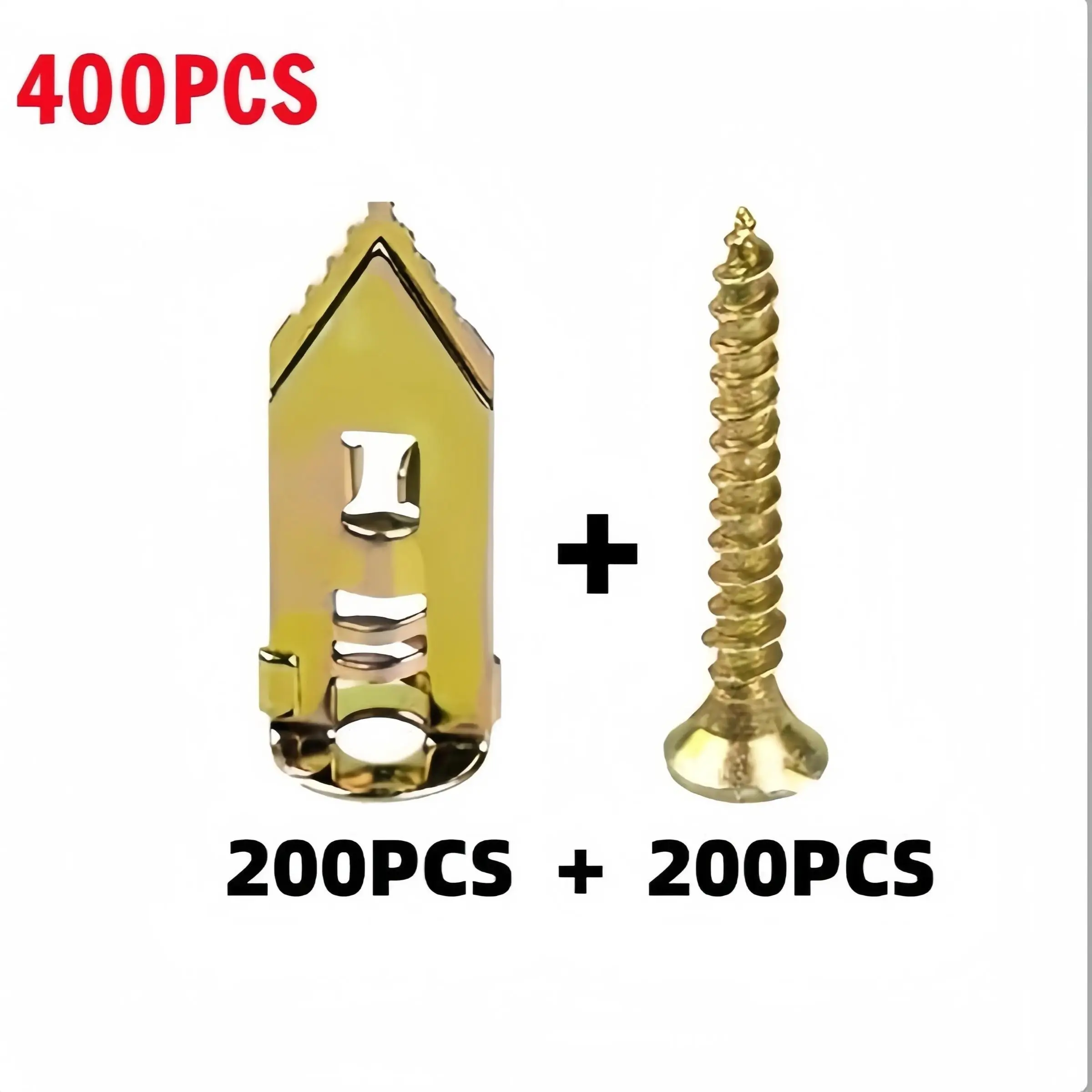 400pcs Expansion Screws, 2026 Upgrade Self-Drilling Anchor Bolts, 200 Anchors + 200 Galvanized Screws, Easy Installation Without Drilling