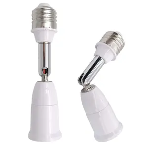 E26/E27 Light Socket Extender  2pack, 4.5 Inch Extension Socket Extender Adapter, Adjustable Vertical 180°Horizontal 360°, Flexible Medium Light Bulb Socket Converter