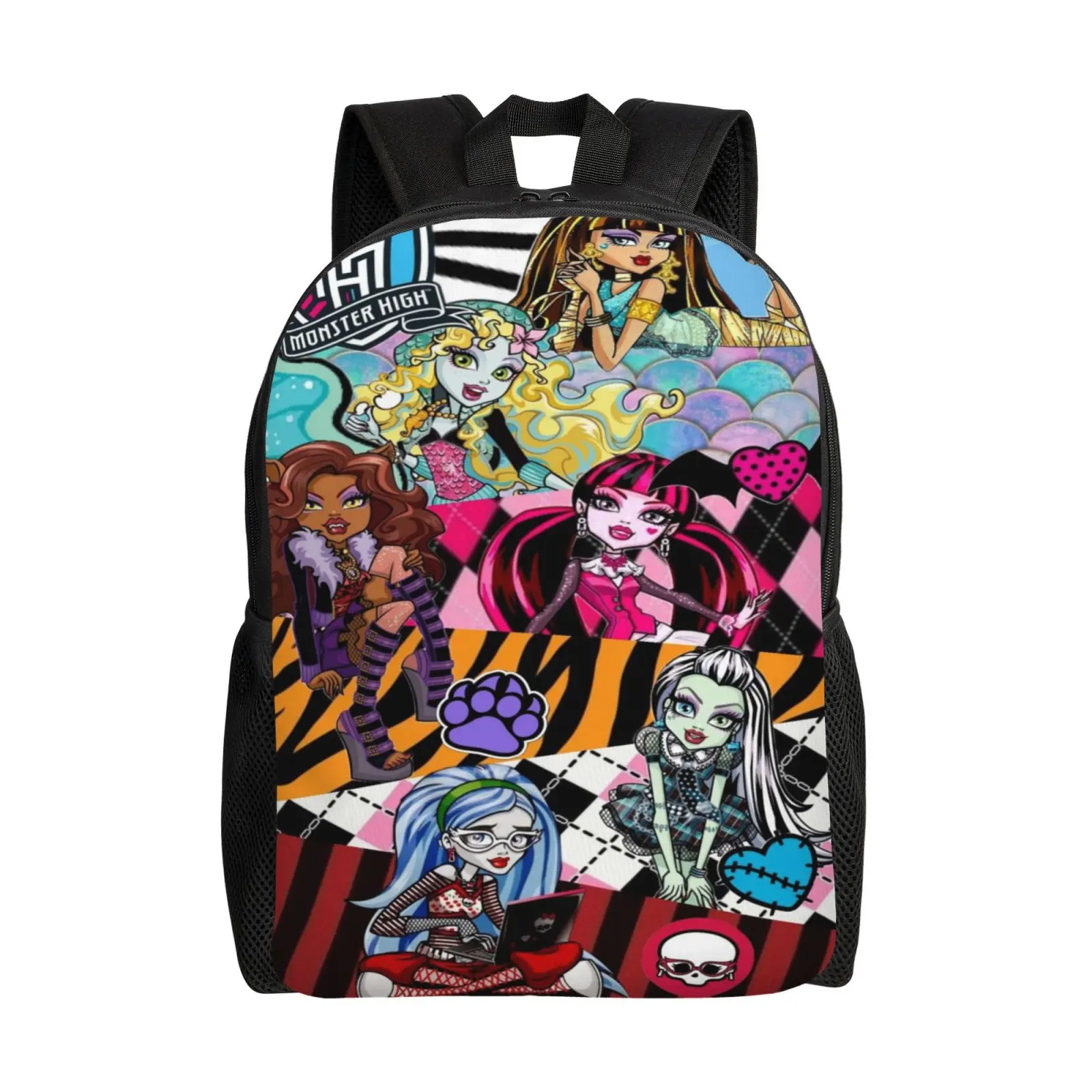 Monster High Comic Adaptation Lightweight Aesthetic Backpack Cute Theme Casual Bag Functional for Daily & Work Use Thoughtful Gift for Friends & Kids