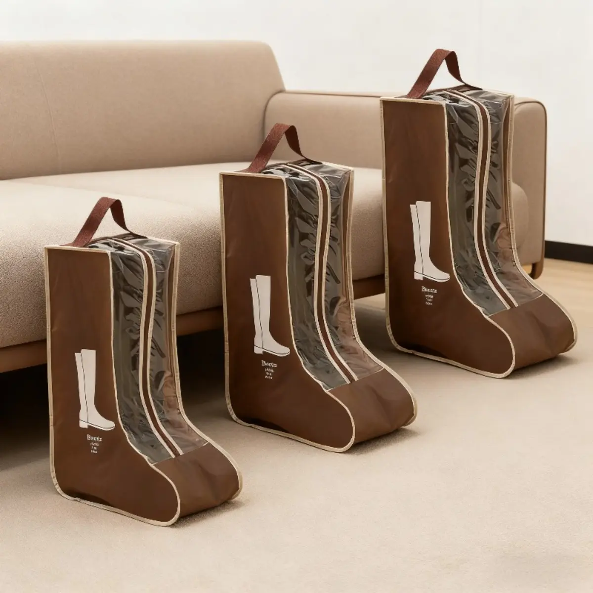 3PCS Tall Boot Storage Dust Bags, Extended Reusable Shoe Bags for High Top Shoes, Tall Boots and Sneakers, Dustproof Design Cover Organizer for Closet, Wardrobe and Travel Storage, Lightweight Durable Shoe Storage Sleeves, Household Dust Cover