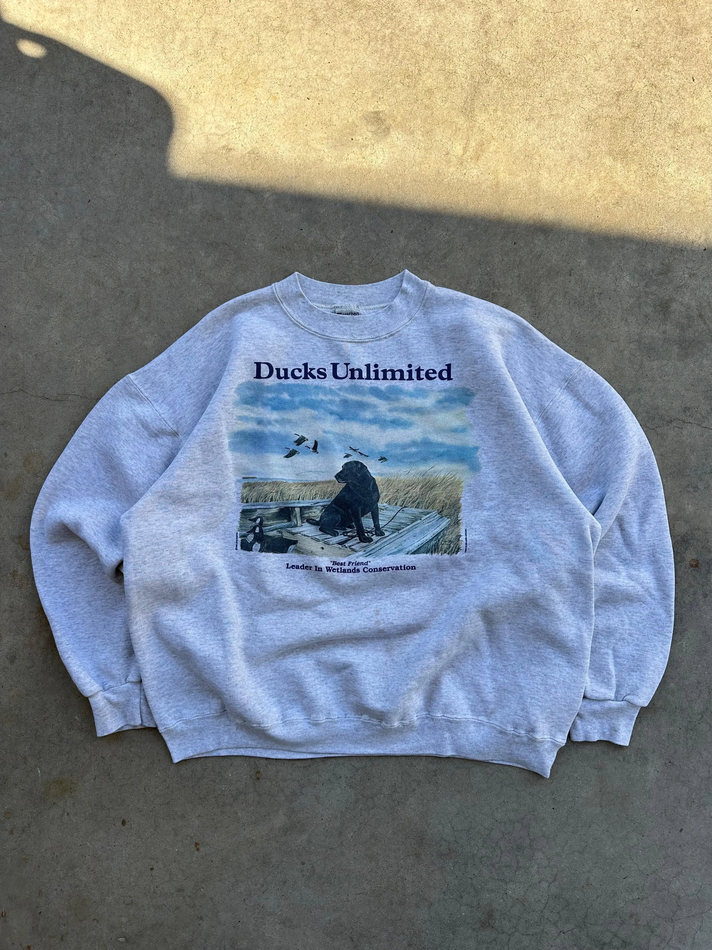 Vintage 1990s Ducks Unlimited Crewneck, Medium Ducks Animal Nature View Lake Pullover Northern Reflection Habitat Sweater Flat