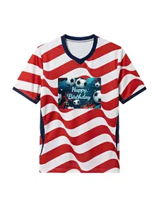 Check out this birthday-themed football jersey! Crafted from quick-drying mesh fabric and featuring a playful football print, it makes an excellent choice—whether you wear it to your own party or give it as a gift to a football fan in your life. Top Casua