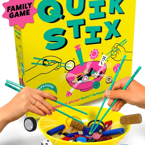 Chopsticks Challenge Game: Quik Stix - The Ultimate Game Of Skill And Dexterity | Ages 7+ | 2-8 Players | For Families, Teens & Adults | Fun Family Night Party Game | Birthday Gift | Games Night