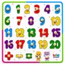 Lucas & Friends Bright Unisex Wooden Montessori Peg Number Puzzle Set for Small Hands, Math Learning Tools for Ages 3-5, 0-20 Number Practice & +/- Basics Durable Early Math Board Toy