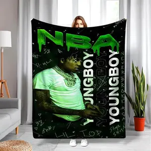 Young-boi Blanket Album Cover for Fans Warm Cozy Flannel Blankets Throw Merch Soft Roman Blanket for Home Decor Bed Sofa Living Room blankets
