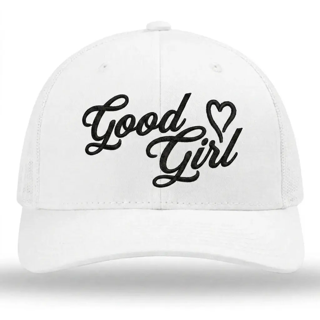 Good Girl Embroidered Snapback Trucker Hat Cap Custom Thread Color Vintage Soft Cotton Adjustable Hat Trendy Streetwear Gift for Men & Women