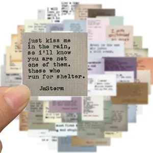 Vintage Motivational Quote Sticker, 60pcs/set Typewriter Style Scrapbook Sticker, Famous Words Literary Inspirational Journaling Sticker