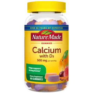 Nature Made Calcium Gummies, 500 mg per Serving with Vitamin D3, Dietary Supplement for Nutritional Support