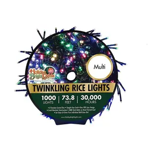 Nu Tsai Capital DBA  74 ft. Twinkling Cluster Rice Christmas Light Reel - Multicolor, 1000 Lights