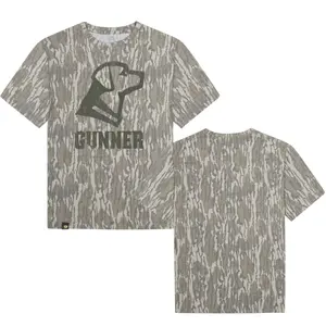 GUNNER Designed On Original Bottomland Pattern Tshirt, Mossy Oak GUNNER Bottomland Camouflage Camo Tee