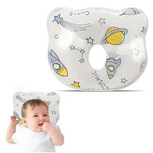 Memory Foam Baby Pillow,Cartoon Soft and Cozy Pillow, Breathable Bedding Set for Infants for Small Boys and Girls Prevent Flat Head Tummy