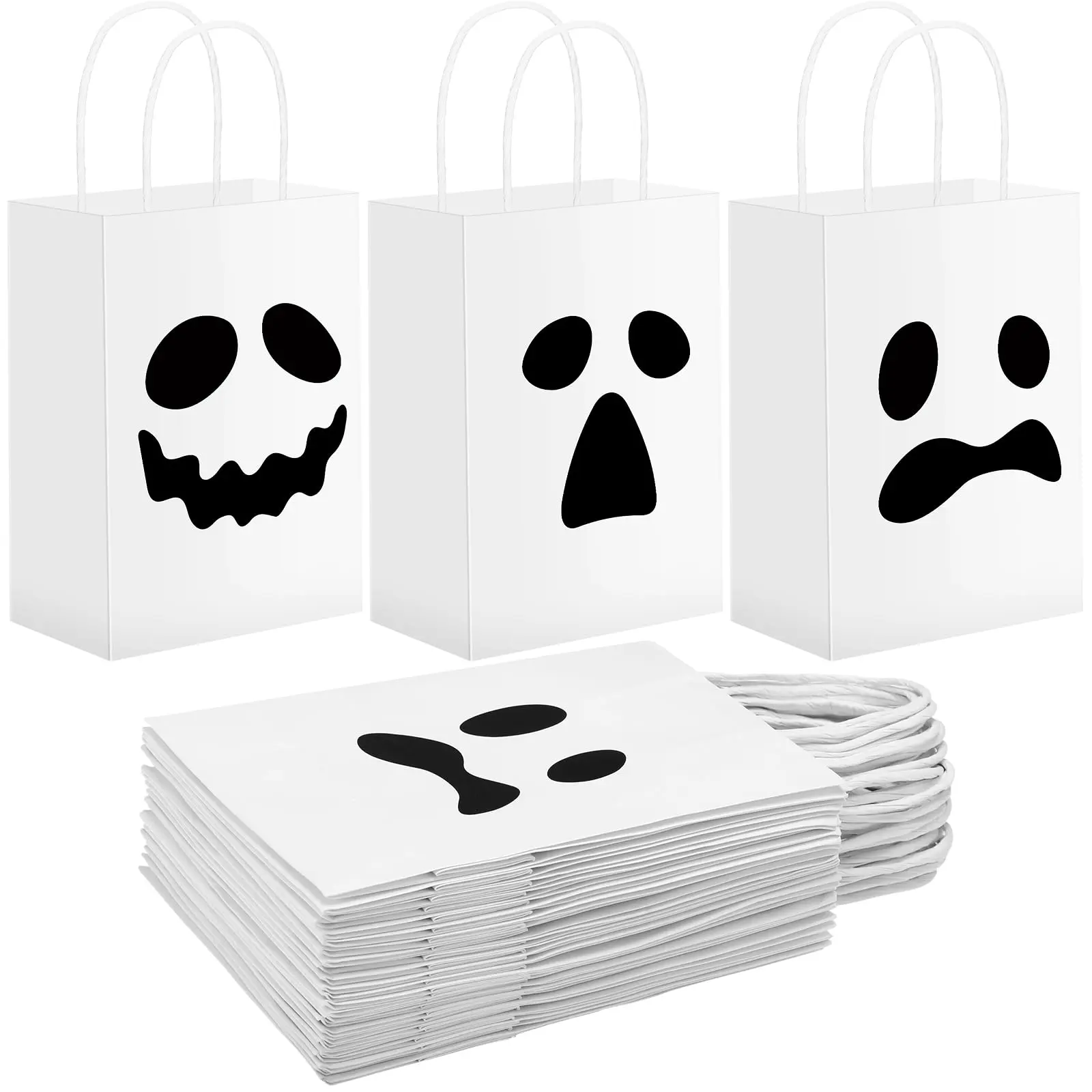 32 Pcs Halloween Goodie Bags Pumpkin Paper Gift Bags Day of the Dead Bags Trick or Treat Candy bags for Friends Teacher Students Office Employee Coworker,Birthday School Classroom Party Gift,Class Gift Exchane