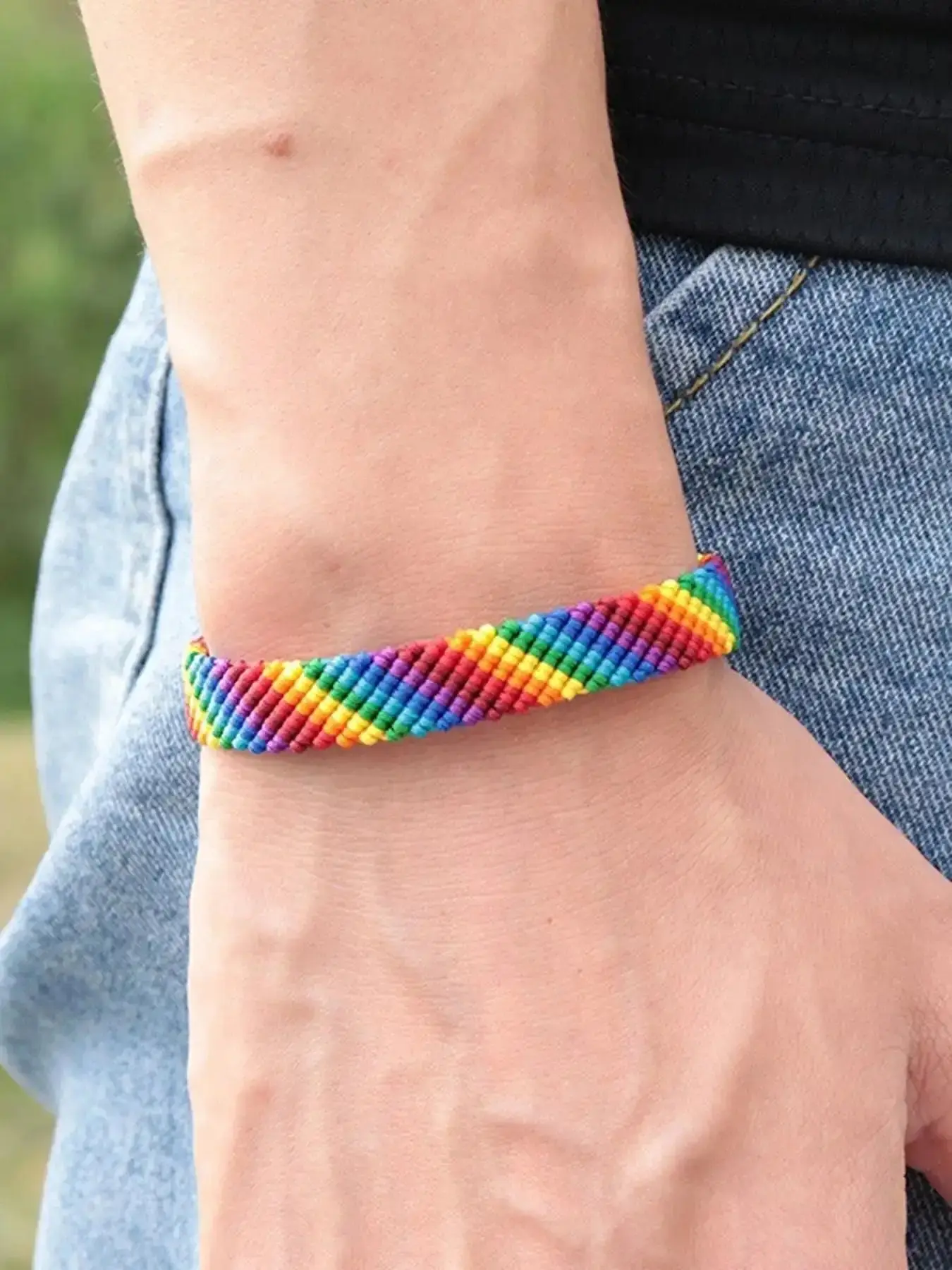 Unisex Lgbt Rainbow Bracelet, Handmade Braided Cord Jewelry, Gay Pride Accessory, Perfect Gift for Lgbtq Community, Trendy Bangle, Exquisite Trendy Bracelet