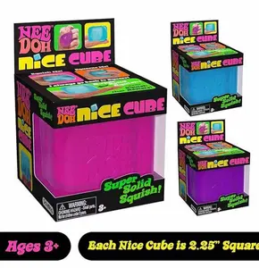 Schylling Needoh Nice Cube Sensory Squeeze Toy, PU Stress Relief Toy, Ultra-Dense Squishy Feel, Square Shape