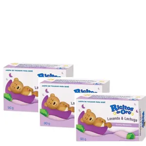 Ricitos de Oro 3  Soaps 90g Each Softness Care Lavender Lettuce Scented Gentle Cleansing Bar Soap for Daily Use