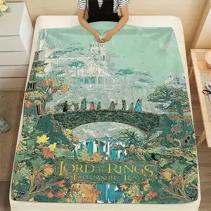 Lord Of The Rings Flannel Throw Middle Earth Landscape Ultra Soft Warm Fabric All Season Comfort Perfect For Sofa Bed nap Chair Decor Durable Machine Washable Long Lasting Quality blankets ultra-soft throw blanket