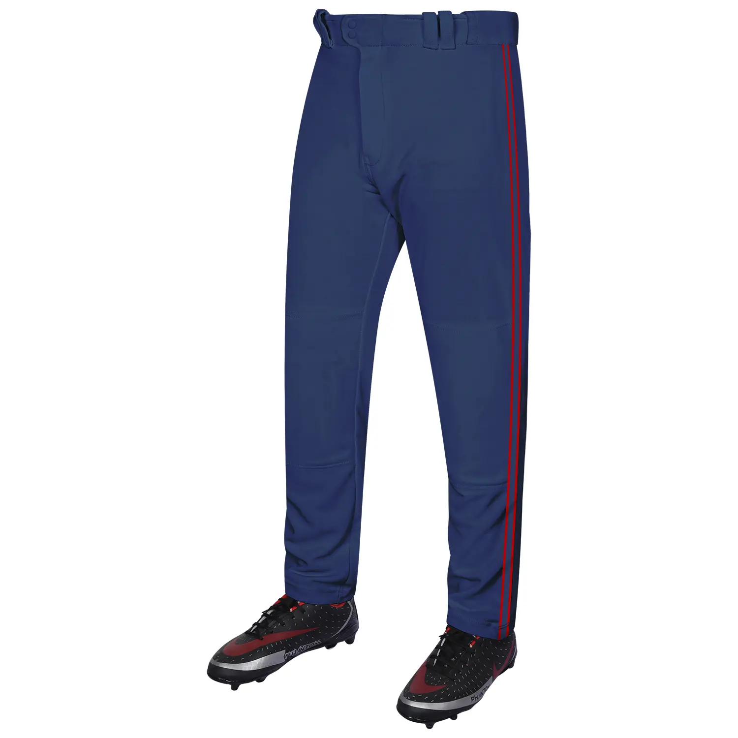 Exxact Sports Men's & Youth Relaxed Fit Striped Baseball Pants, Open Bottom with Reinforced Knees, Moisture-Wicking Stretch Polyester Fabric, 1 Month, Male, Multi-Size, Practice/Game, Stretch Fabric, All Seasons, Anti-Odour