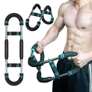 Homhut Adjustable Resistance Power Twister Bar, Super Arm Trainer for Chest Shoulder Arm Workout, Detachable Portable Home Fitness Equipment for Men