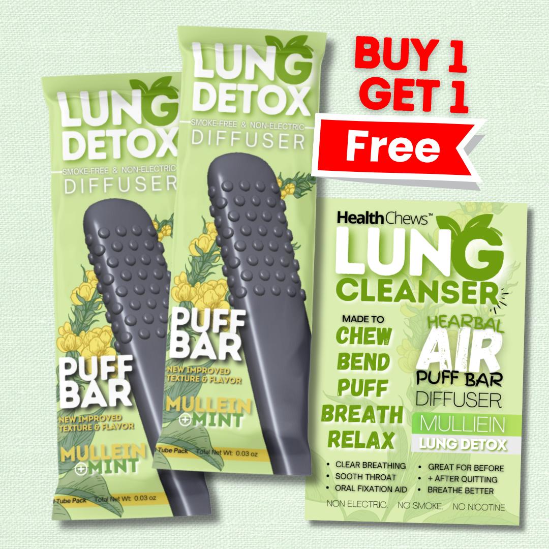 NEW Mullein Lung Detox PuffBar Chewer with Essential Oils for After Quitting Help to Detox and Reduce Cravings Naturally Oil Breath Stick for Smoking