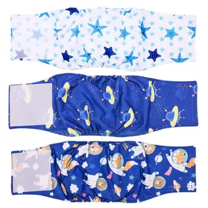 Reusable Dog Diapers Pack of 3, Washable Pet Belly Wraps, Puppy Underwear, Pet Care Nappies, Comfortable and Durable