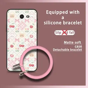 Bracelet Ring Phone Case For Samsung Galaxy J7 2017 US/J720 Cartoon Anti-knock heat dissipation Waterproof Cute Solid Color Back Cover Personality Dirt-resistant Funny Soft Case