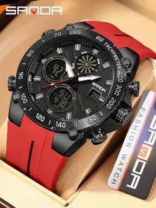 Men's Sport Watch New Style Cool Luminous Multi-Function Waterproof Electronic Watch, Stylish Design for Daily Wear & Outdoor Activities, Trendy Multifunctional Watch, Digital Wristwatch
